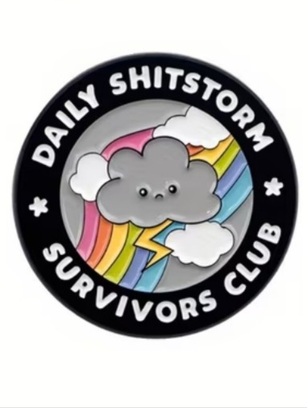Daily Shitstorm Survivors Club Black Cliud Enamel Pin